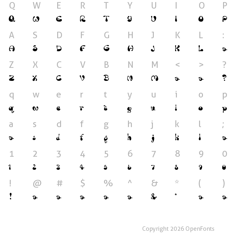 Character Map of Rum Bubber Regular