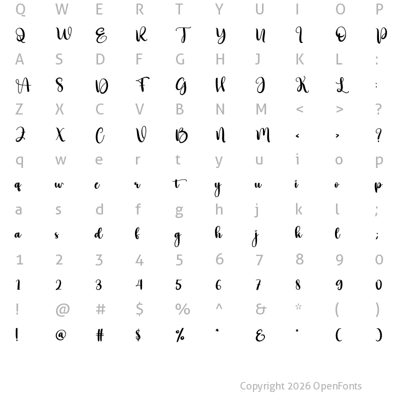 Character Map of Runday Regular