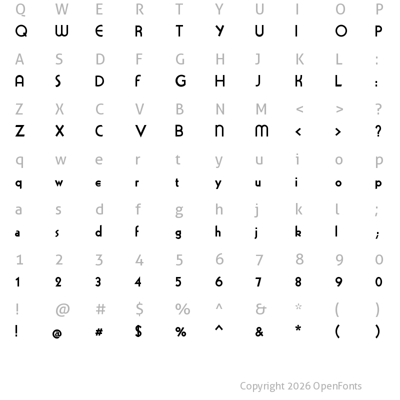 Character Map of Rundspruch Regular