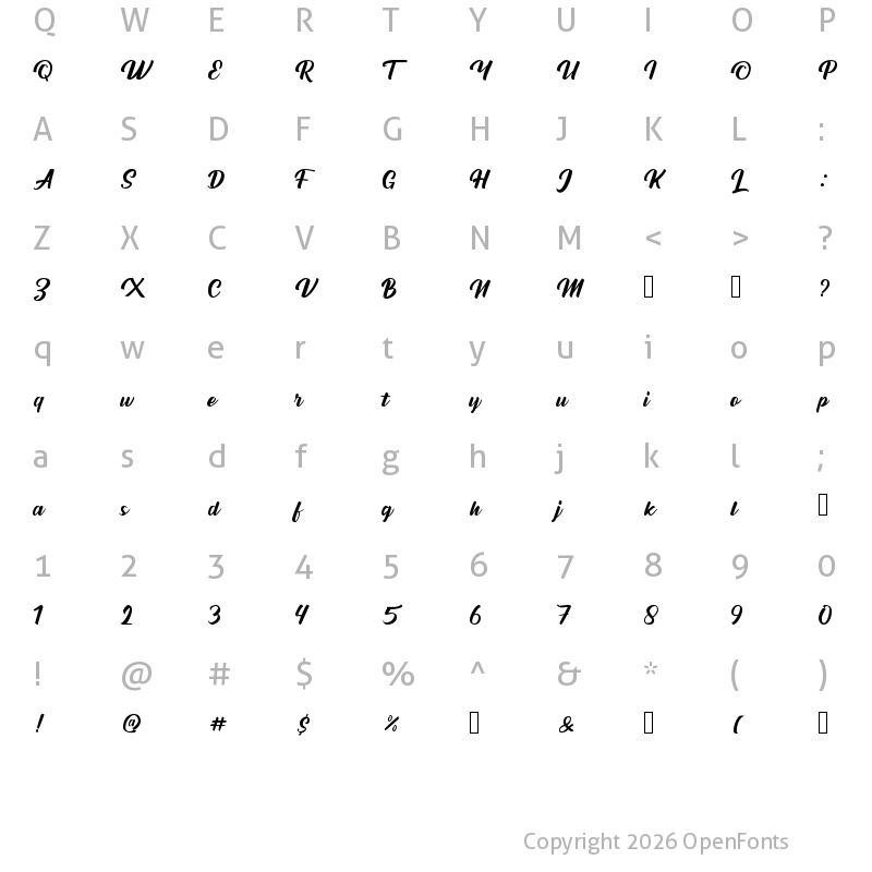 Character Map of Runtage Regular
