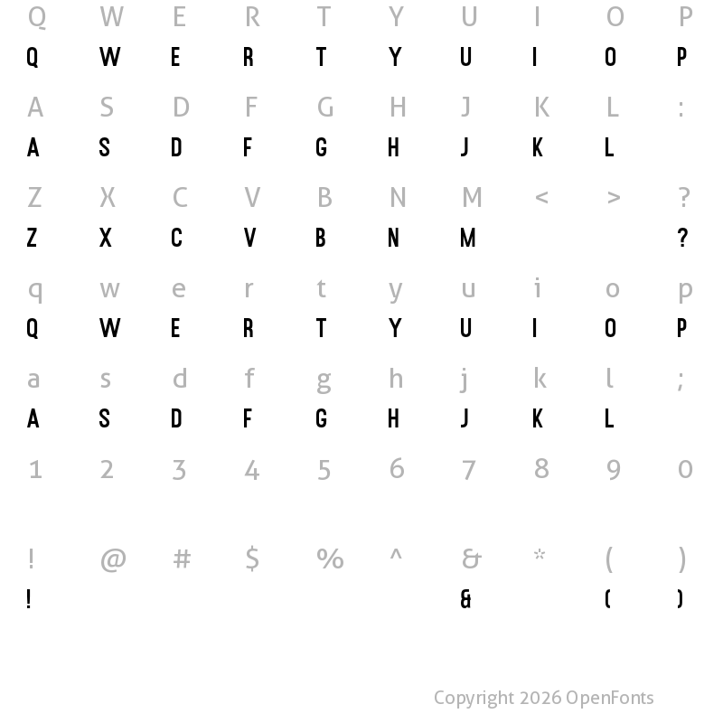 Character Map of Rusted Orlando Sans Demo Regular
