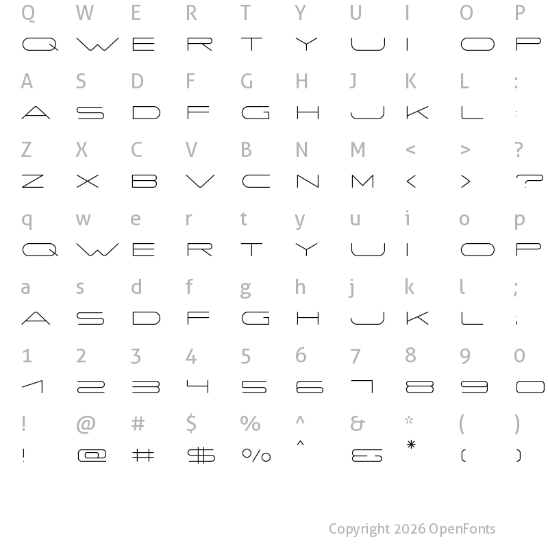 Character Map of SA Thousand Light