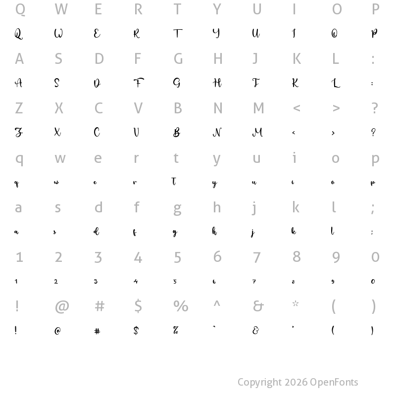 Character Map of Sabas Renate Regular