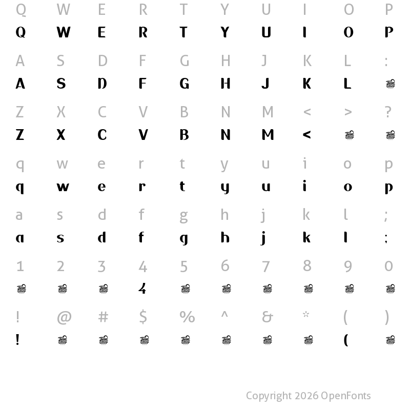 Character Map of Sadigu Bold