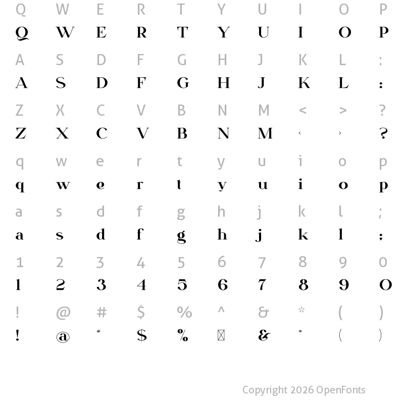 Character Map of Saige Regular