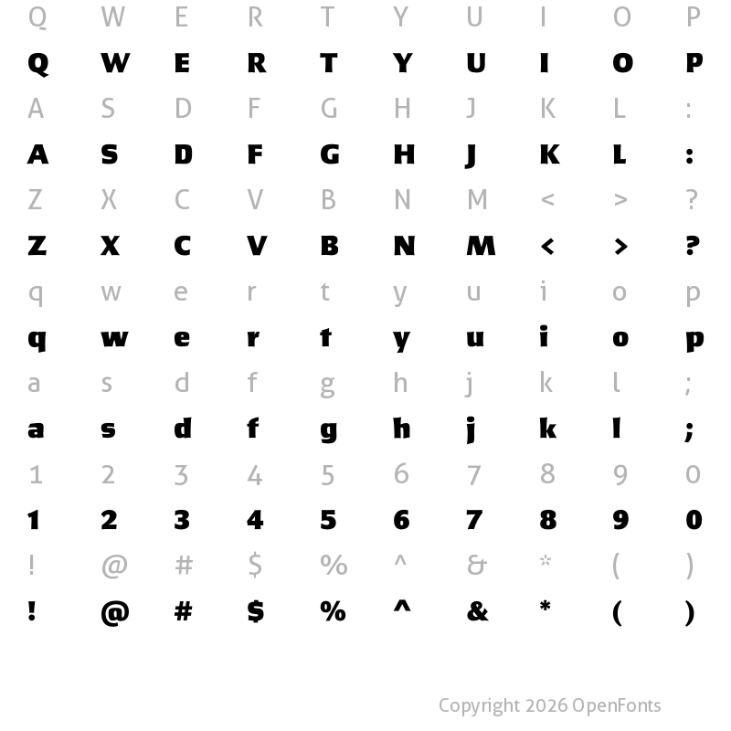 Character Map of Salden Black