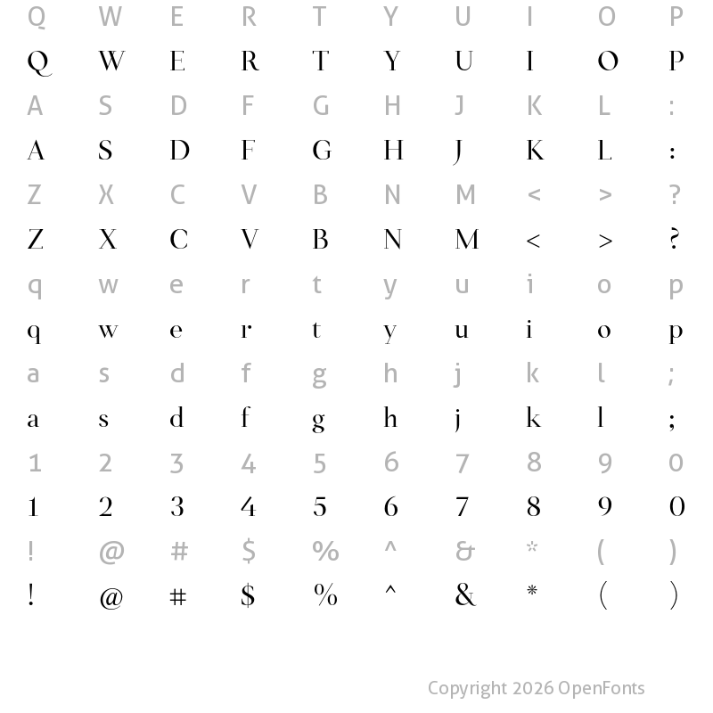 Character Map of Salinas Demo Regular