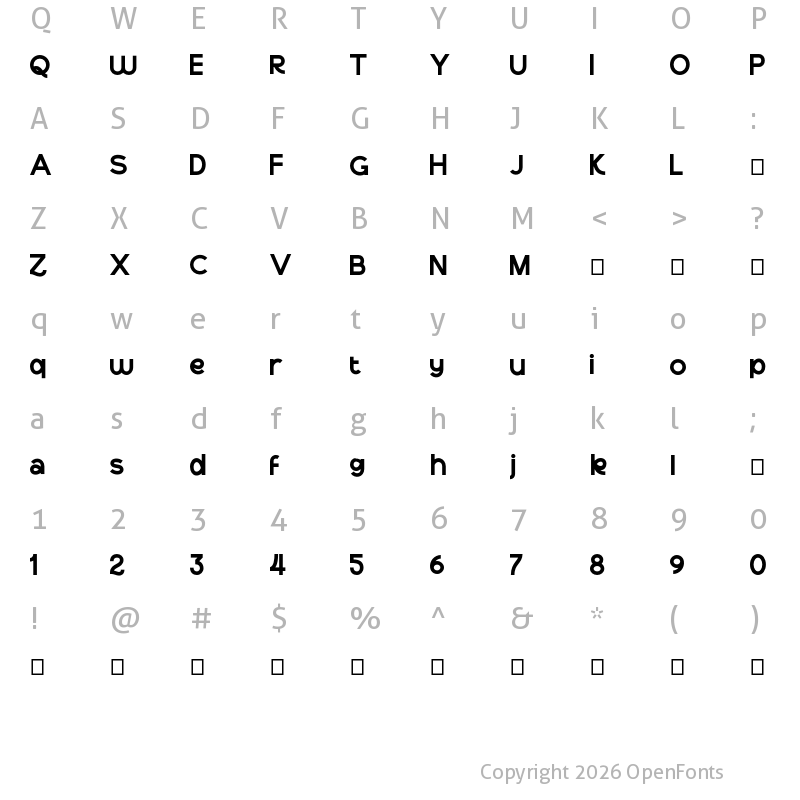 Character Map of Salks Bold