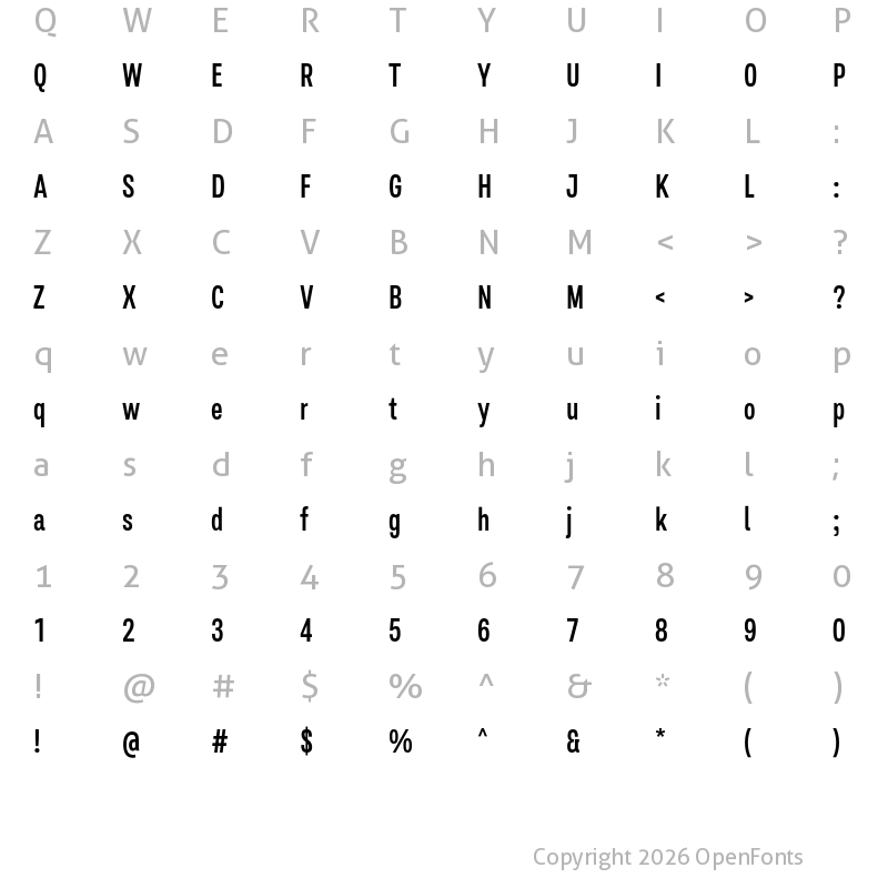 Character Map of Salma Pro Medium Narrow