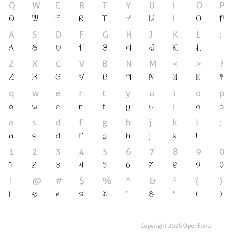 Character Map of Saloums Regular