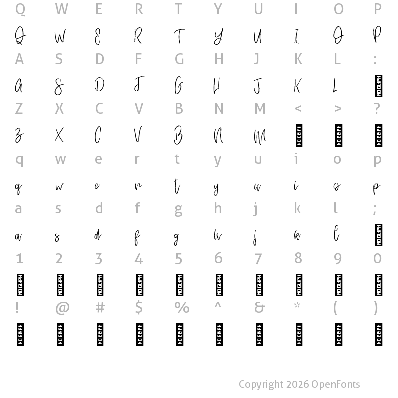 Character Map of Salted Mocha Regular