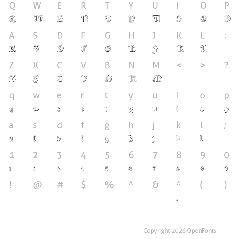 Character Map of Salterio Regular