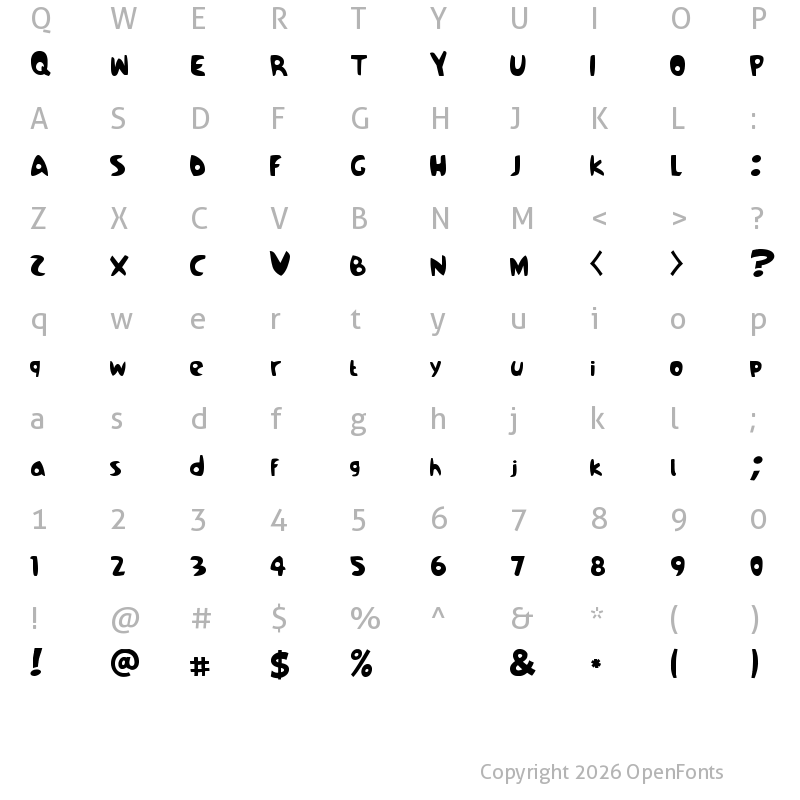 Character Map of Samba Regular