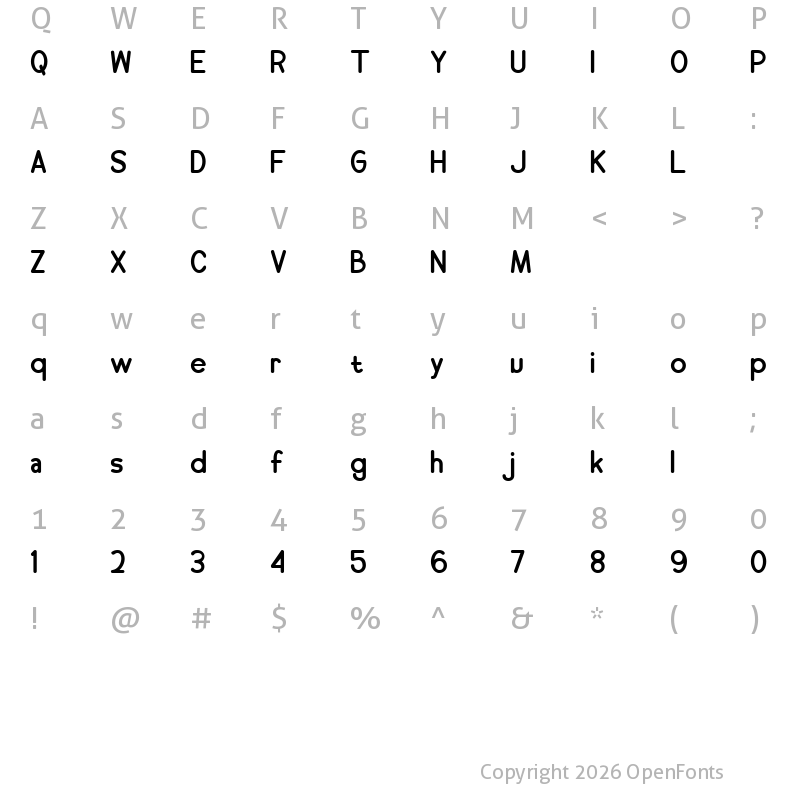 Character Map of Sampoty Regular