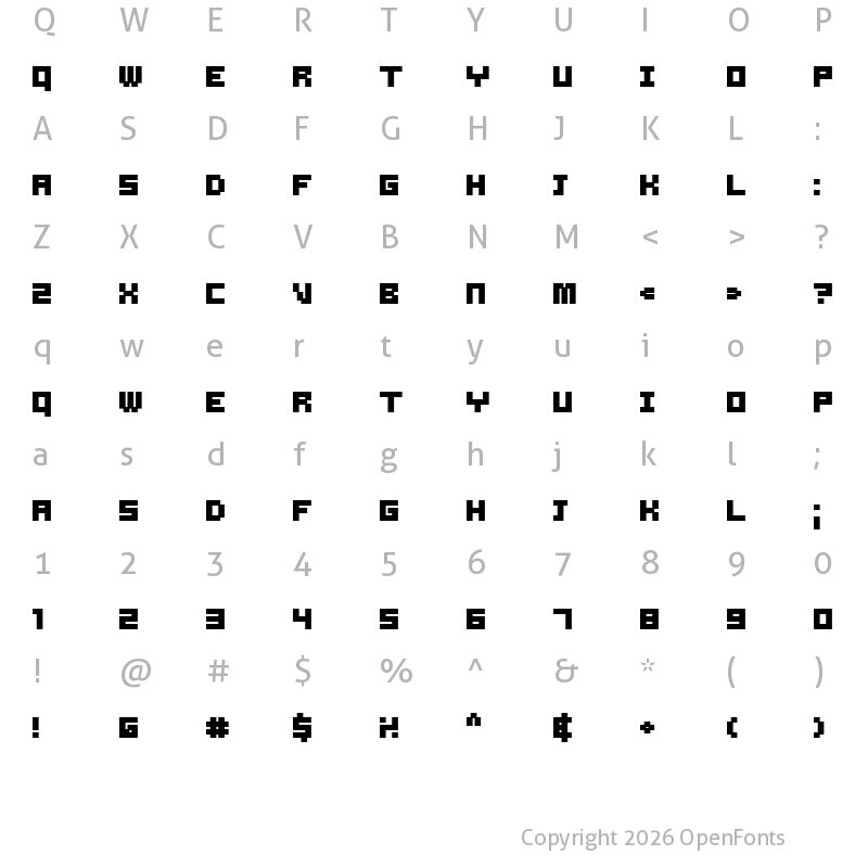 Character Map of Samson Bold