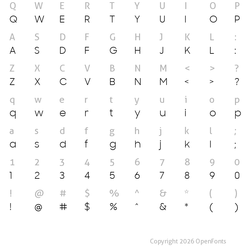 Character Map of Samsung Sharp Sans Regular Regular