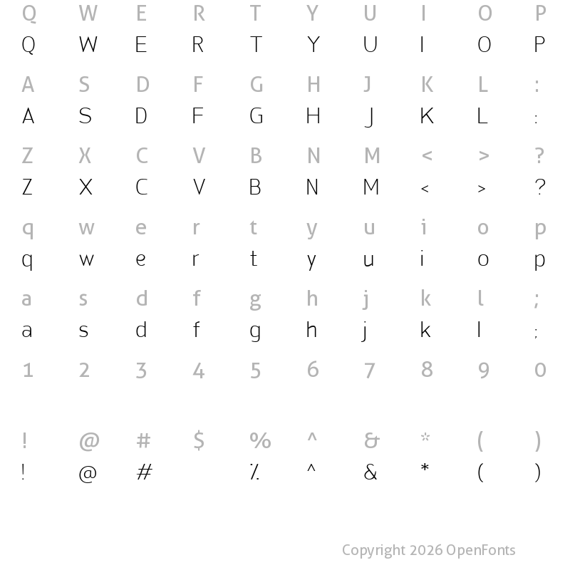 Character Map of San Frediano Light