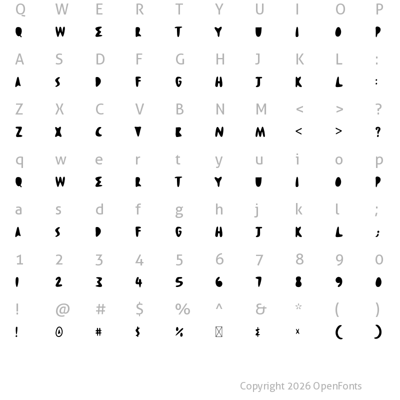 Character Map of SANCHEZ Regular