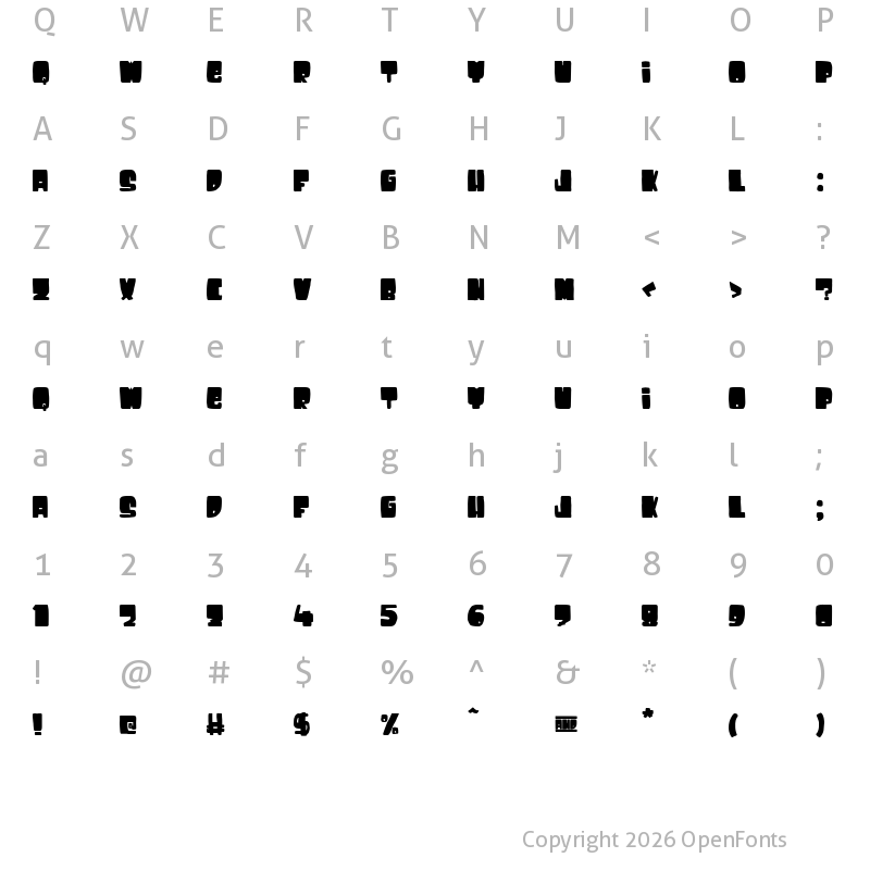 Character Map of Sancho Panza Regular