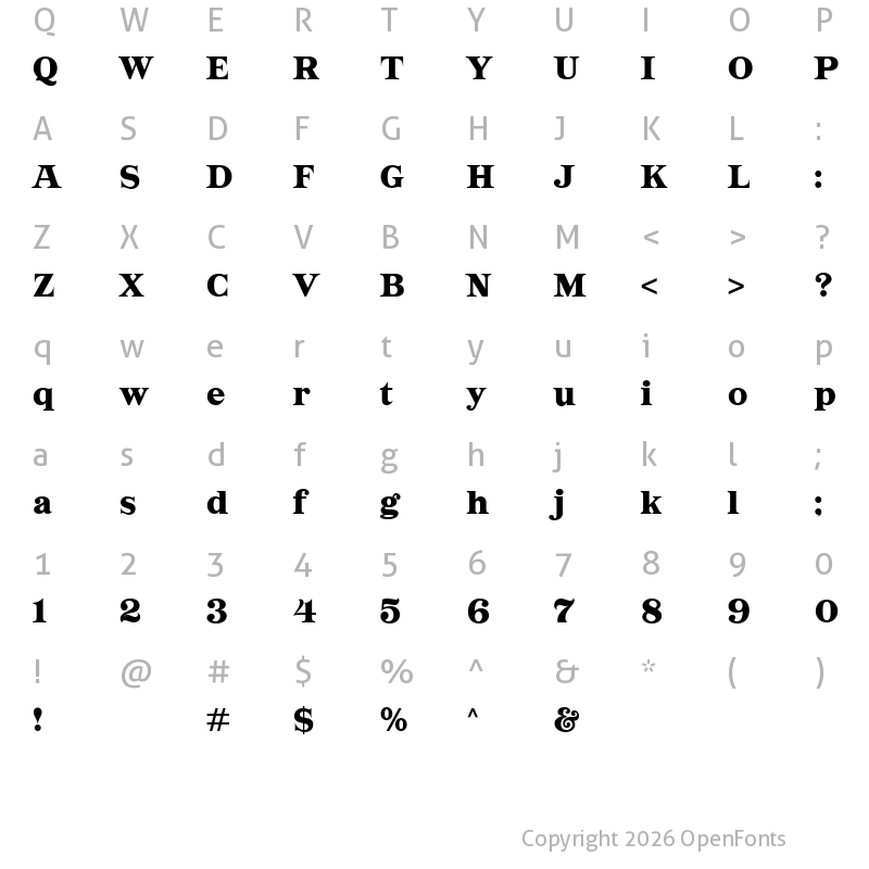 Character Map of Sandana Regular