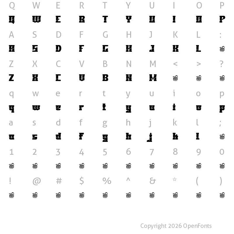 Character Map of SANKOR Regular