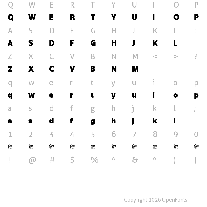 Character Map of Sanshiro Demo Black