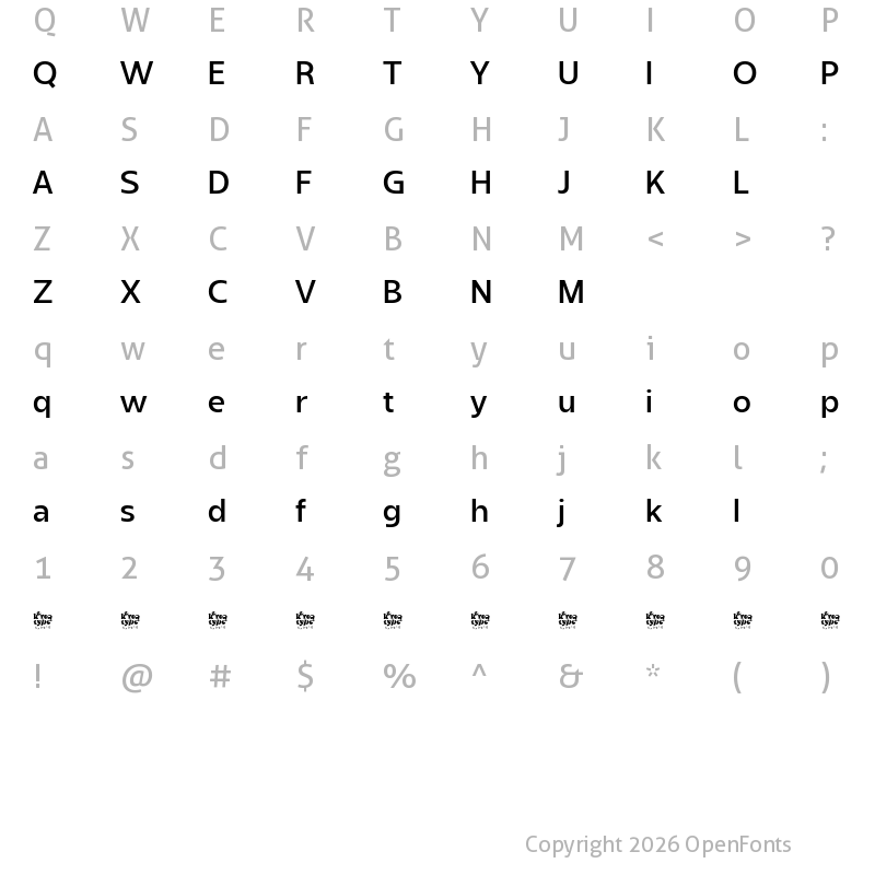 Character Map of Sanshiro Demo Medium