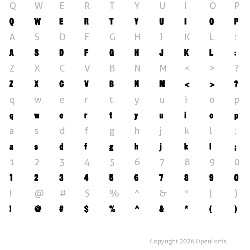 Character Map of SansThirteenBlack Regular
