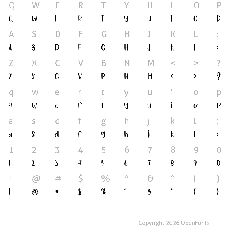 Character Map of SANTA IN CHRISTMAS Regular