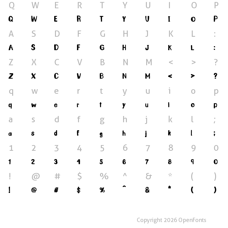 Character Map of Santa Luc?a Regular