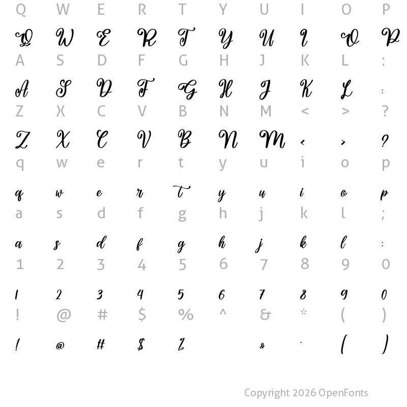 Character Map of Sarlytta Regular