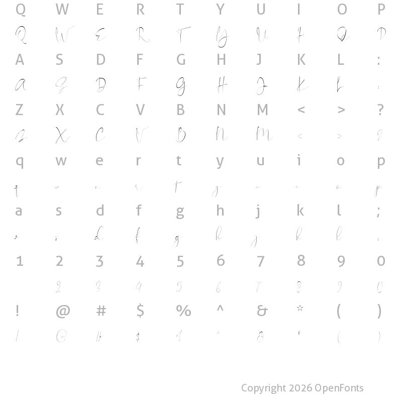 Character Map of Sastica Nora Regular