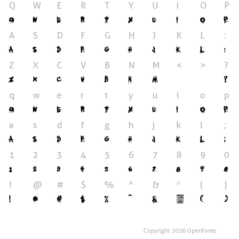 Character Map of satan's island Regular