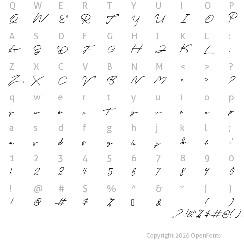 Character Map of Satdam Regular