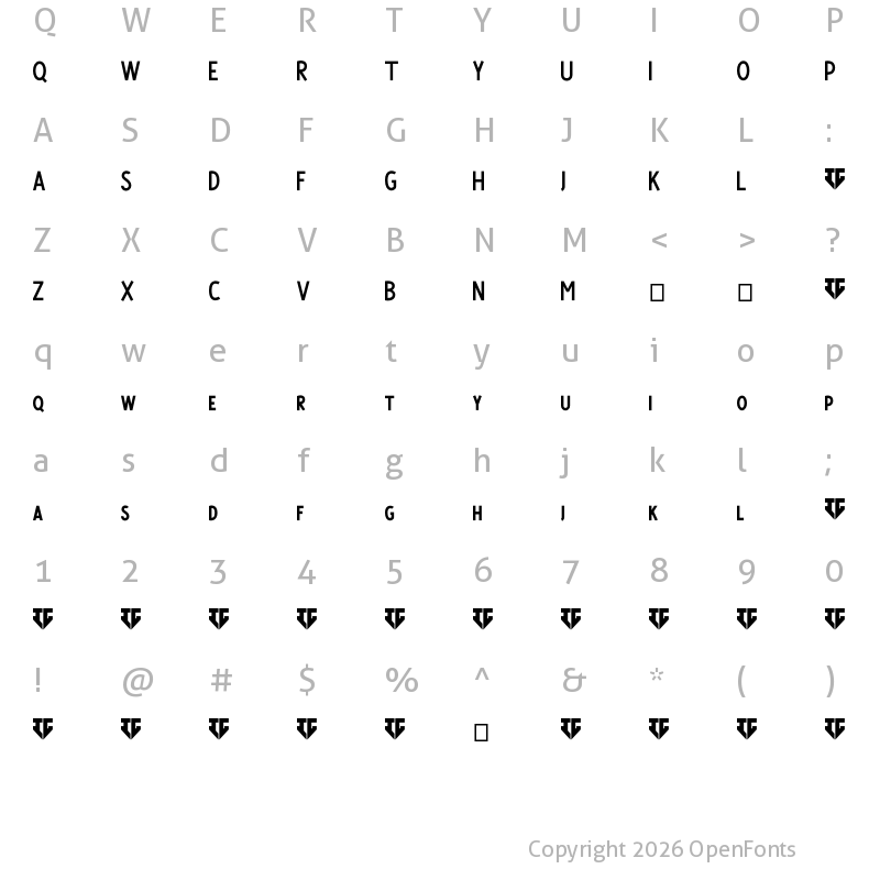 Character Map of Satisfactory Base Regular