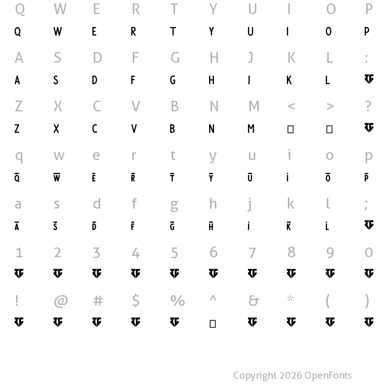 Character Map of Satisfactory Baseline Regular