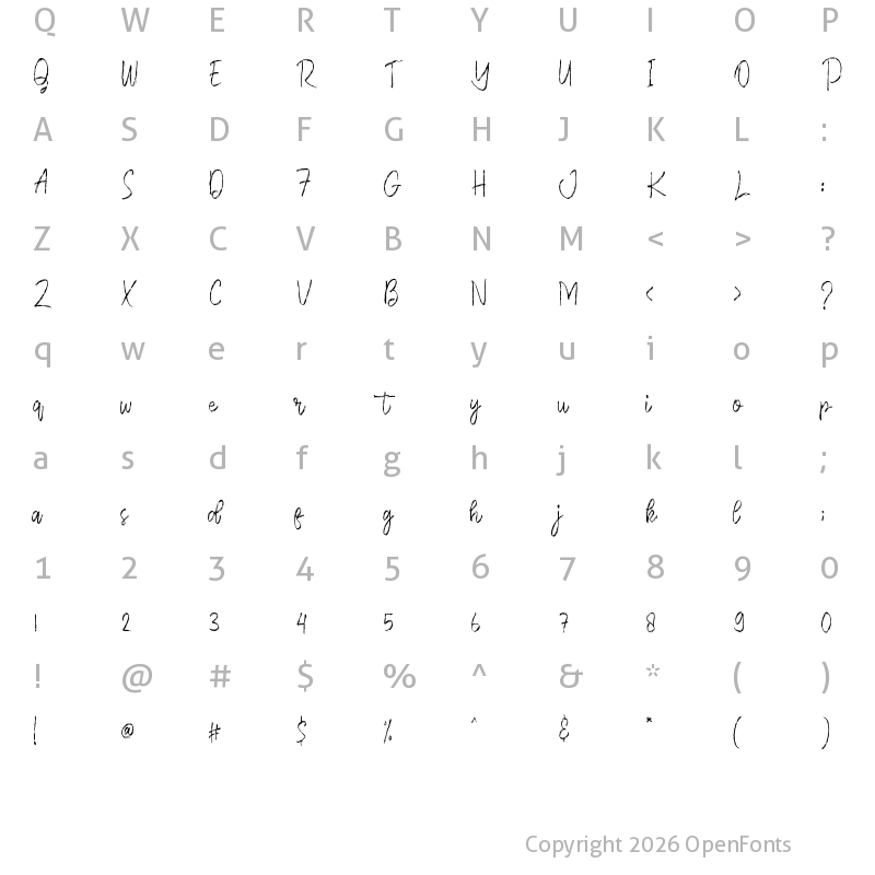 Character Map of Satnight Regular