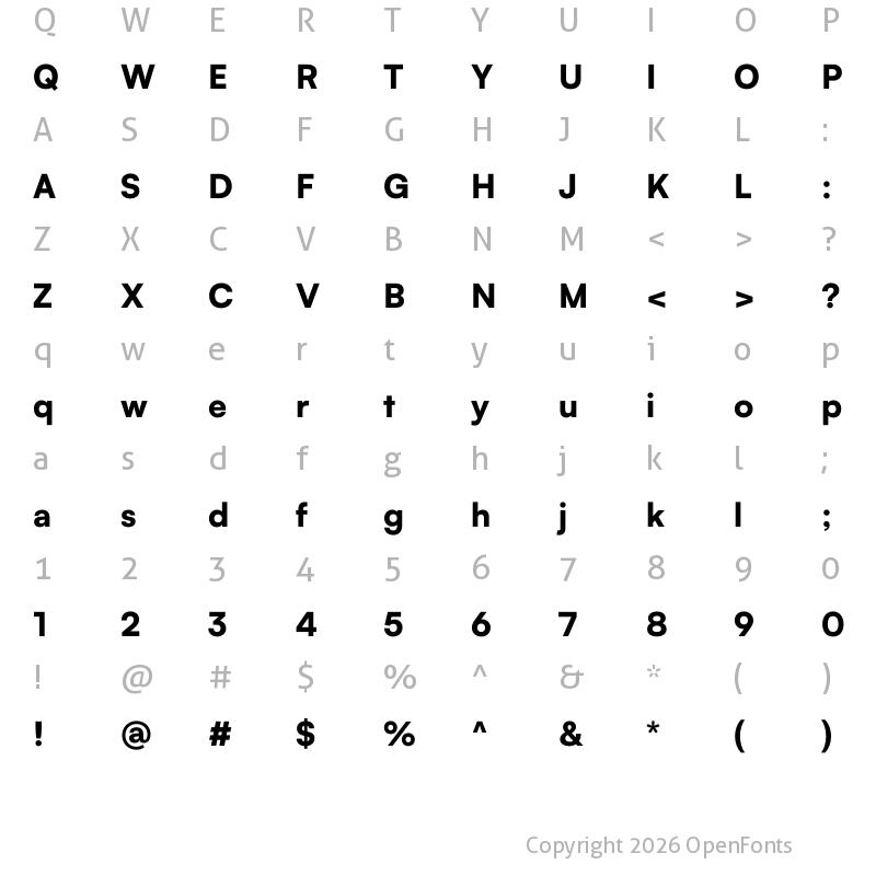 Character Map of Satoshi Black