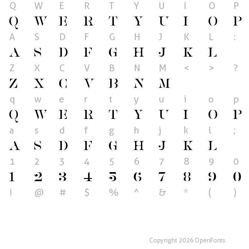 Character Map of SATURDATE SERIF Regular