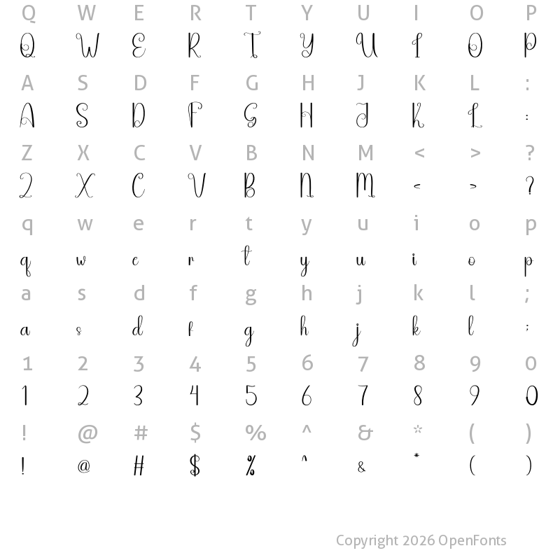 Character Map of Saturday Sunday Regular