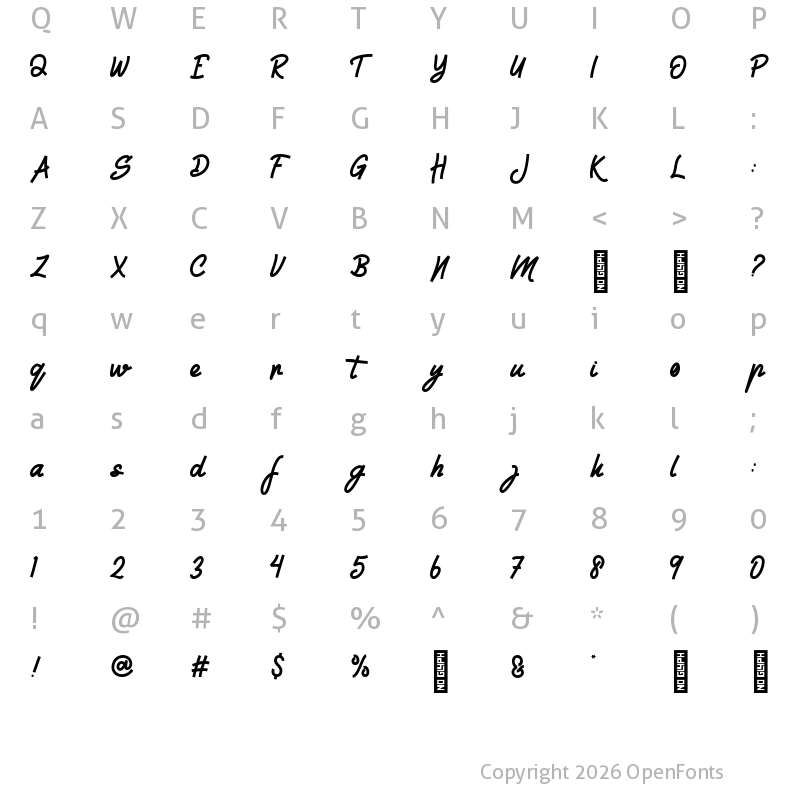 Character Map of Saturnalia Regular
