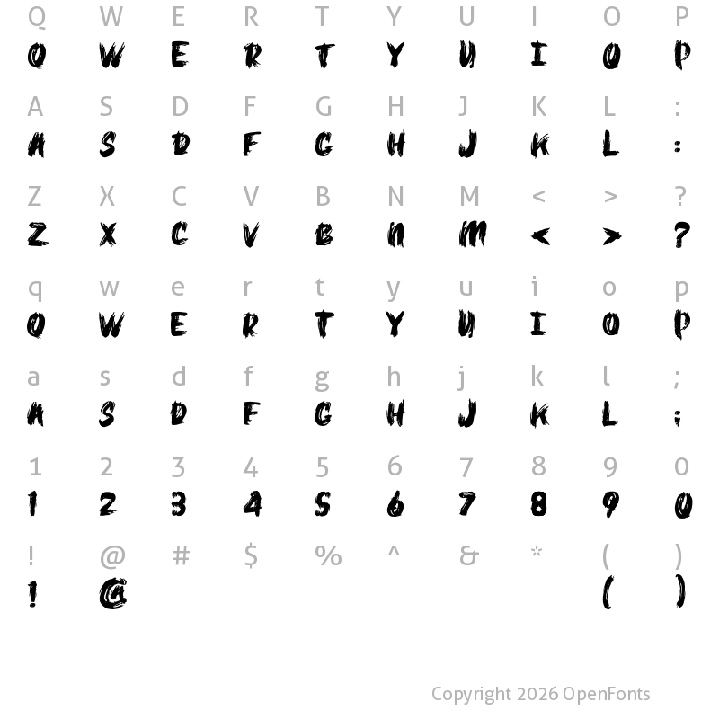 Character Map of Savage Arcade Regular