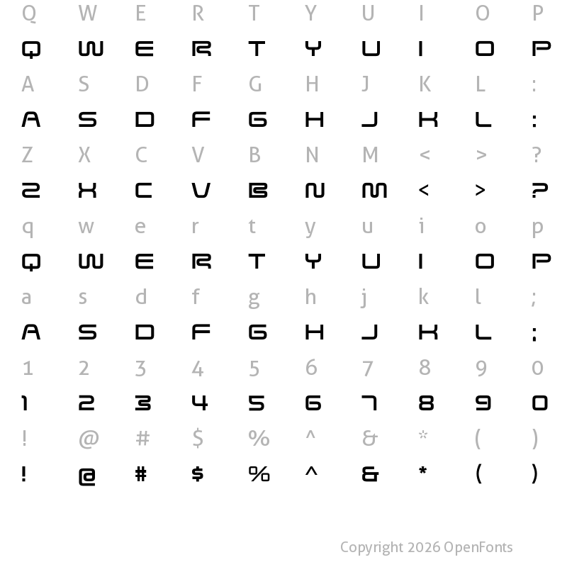 Character Map of Saved By Zero Regular