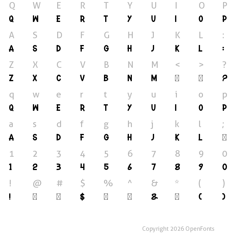 Character Map of Savers Corselo Regular