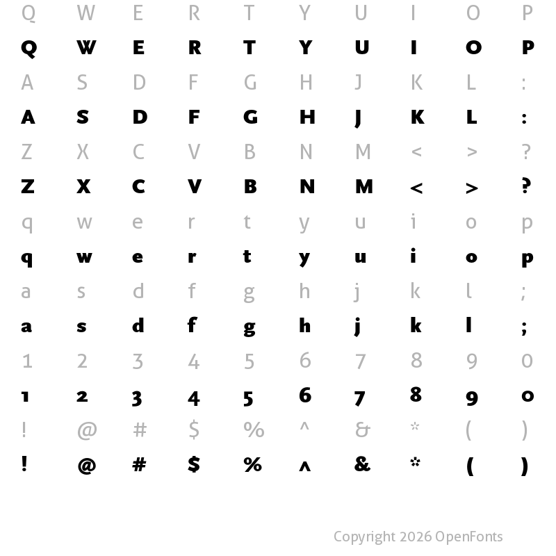 Character Map of ScalaSansOT Black