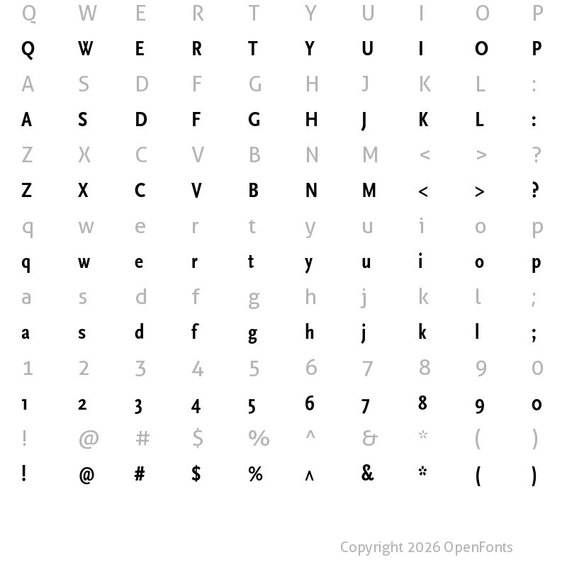Character Map of ScalaSansOT CondBold