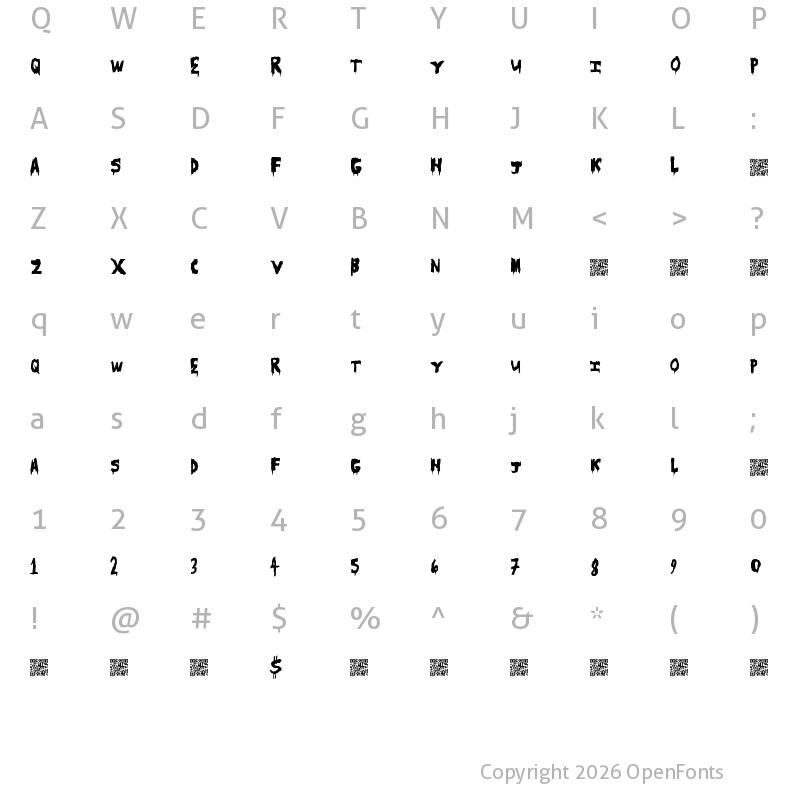 Character Map of ScareCamp Regular