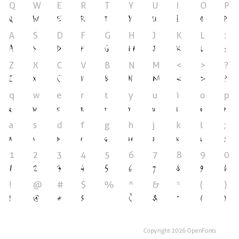 Character Map of SCARFACE Regular