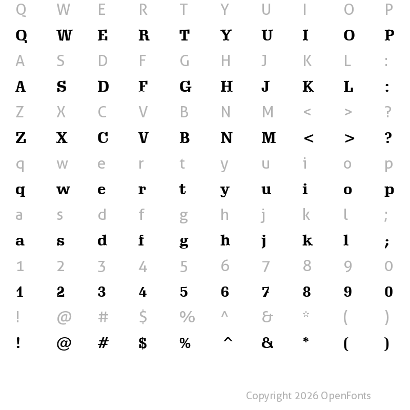 Character Map of Schadow BT Bold