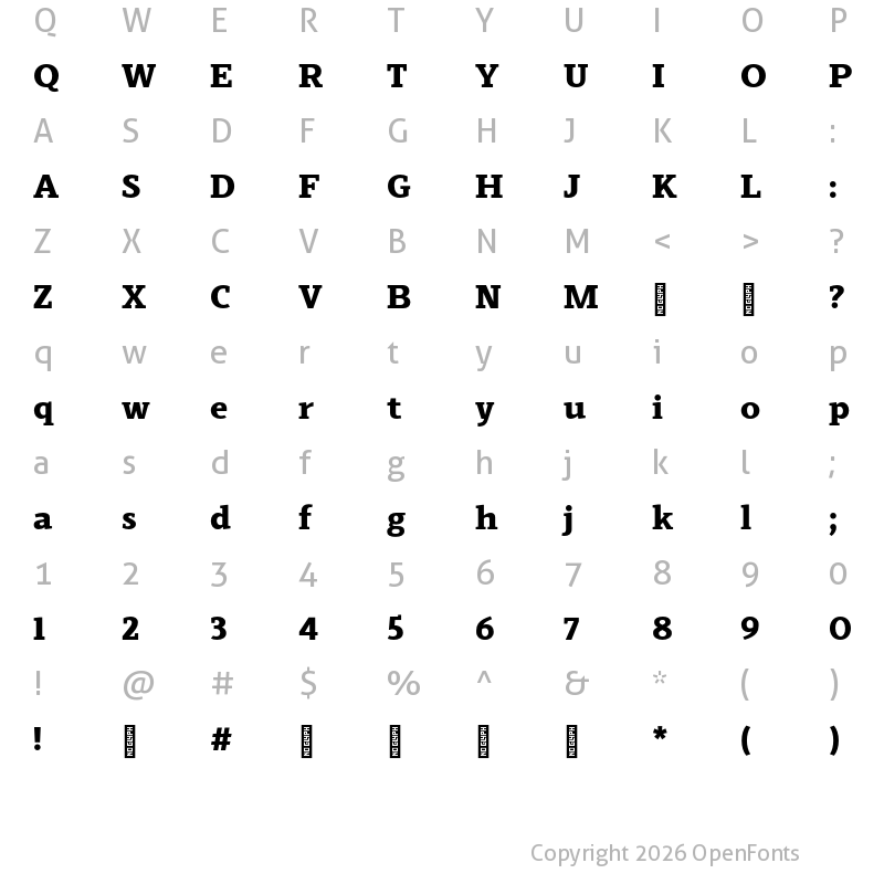 Character Map of Scharf Heavy